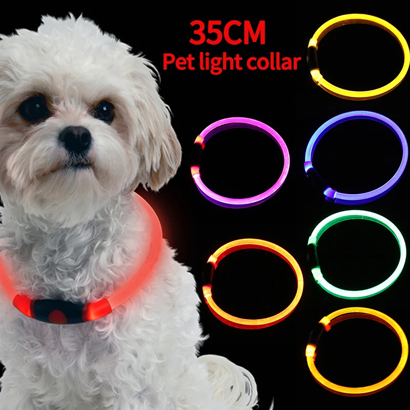 Светодиодный ошейник для собак светящийся ночью полностью светящиеся ошейники