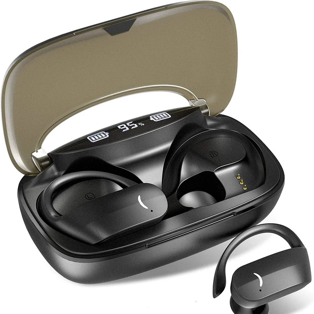 

True Wireless Bluetooth Earphones Noise Cancelling Headphones Stereo Bass Headset Sweatproof Sports Earhook Music Earbuds