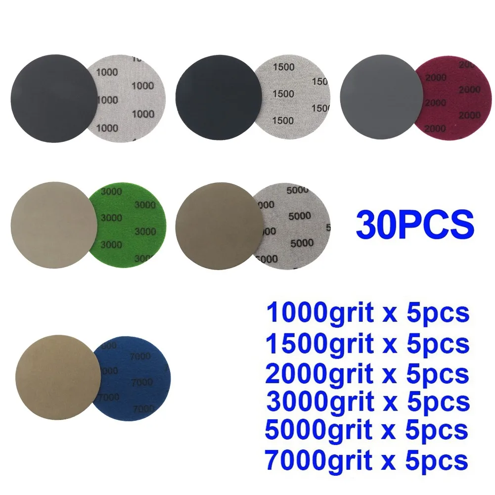 

1000 1500 2000 3000 5000 7000 Sanding Discs 3 Inch 30pcs Discs Sanding