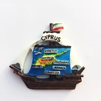 qiqipp sailing map magnetic fridge magnets cyprus travel memorial handmade painted decorative crafts