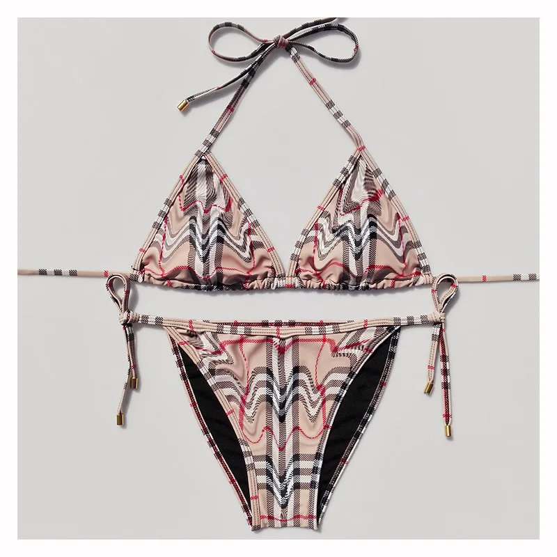 

Underwear for Women Seamless Panties Set Bra Set Bikini Sexy Backless Swimsuit Triangle Lace up European Style Swimwear