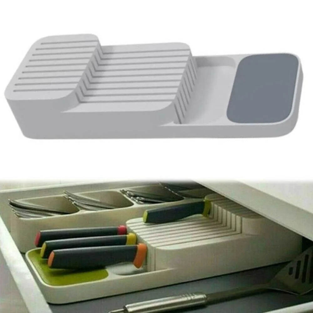 

Tool Storage Box Knife Block Storages Drawer Tray Rack Blade Safety Kitchen Home Cutlery Organiser