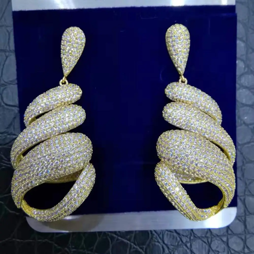 Женские серьги с цирконом GODKI свадебные трендовые длинные 2019 | Украшения и