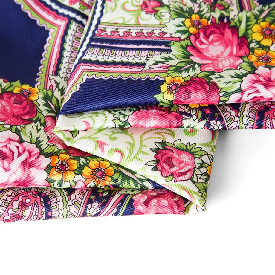 100cm Bohemia Paisley Square Scarf Luxury Brand Winter Scarf Women New Design kerchief Handkerchief Bandanna Scarves For Ladies images - 6