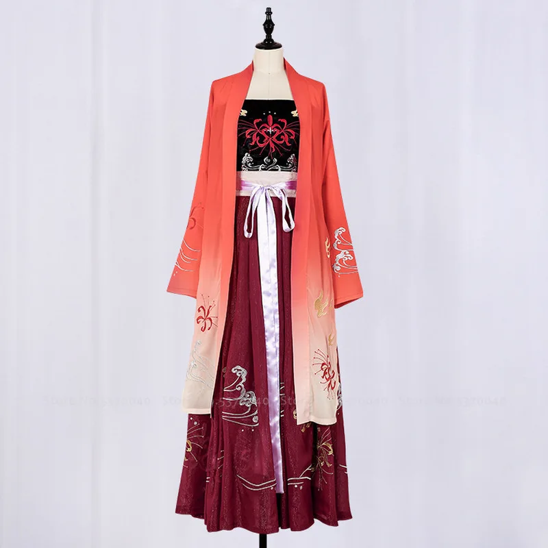 Китайский стиль традиционное Hanfu женское свадебное платье халат юбка народный