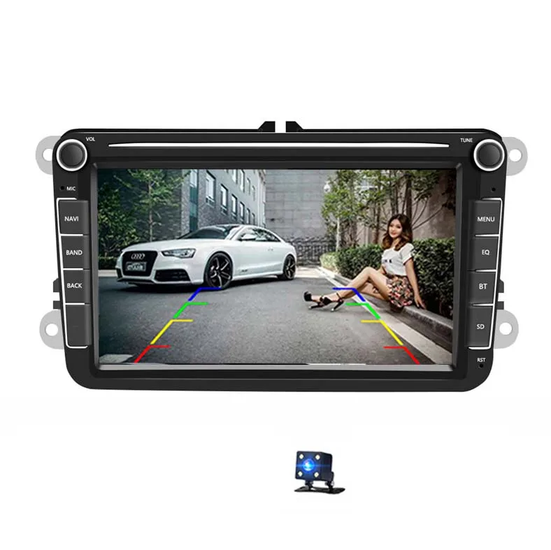 with camera 2 Din автомагнитола gps навигация Мультимедиа для VW POLO PASSAT B5 B6 Golf 5 Octavia SEAT LEON Tiguan Touran Jetta School Rapid - Цвет: with camera