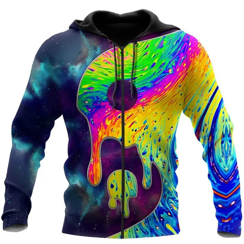 

The most fashionable graffiti 3D full body print men's Hoodie autumn Unisex zipper Hoodie Harajuku Street hip hop Sweatshirt
