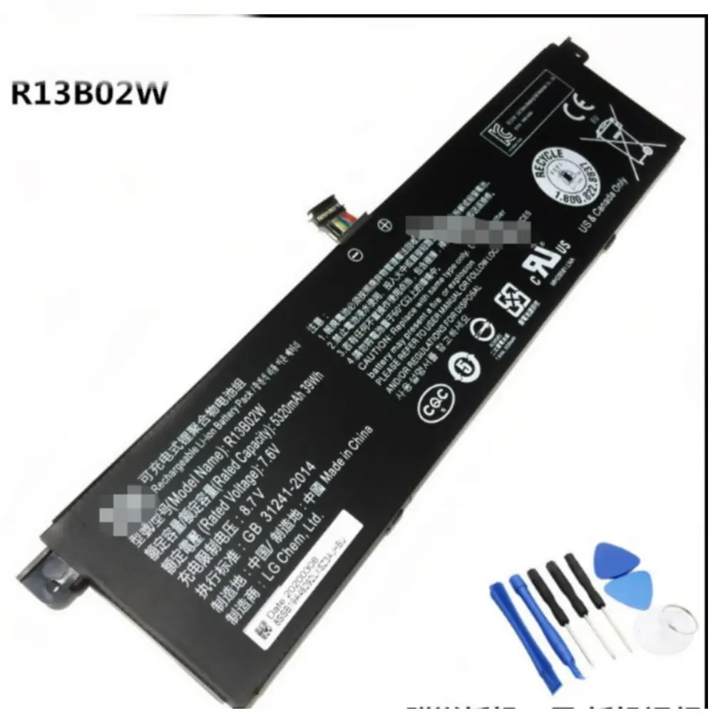 

7.6v 5320mah R13B02W battery for Xiaomi R13B0-1W/02W 161301-01/FF/CN/FB/07/CU/FC Laptop's battery+Number tracking