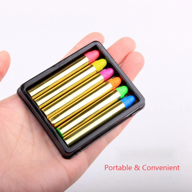 6 цветов вечерние мелки с жемчужинами для макияжа Детские пигментные краски лица