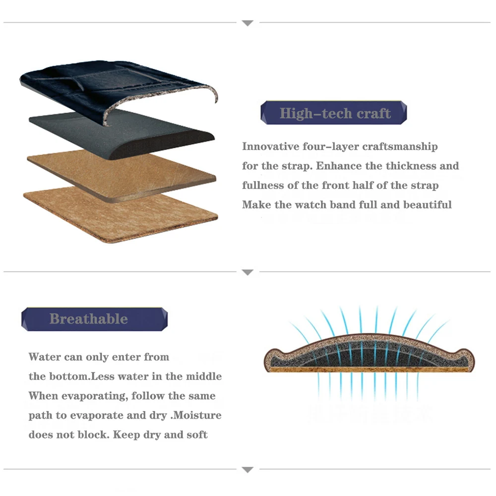 Comfortable Cowhide Genuine Leather Watch Strap 12/14/16/18/20/22/24 mm Watch Pin buckle Band Soft Wrist Belt Bracelet + Tool