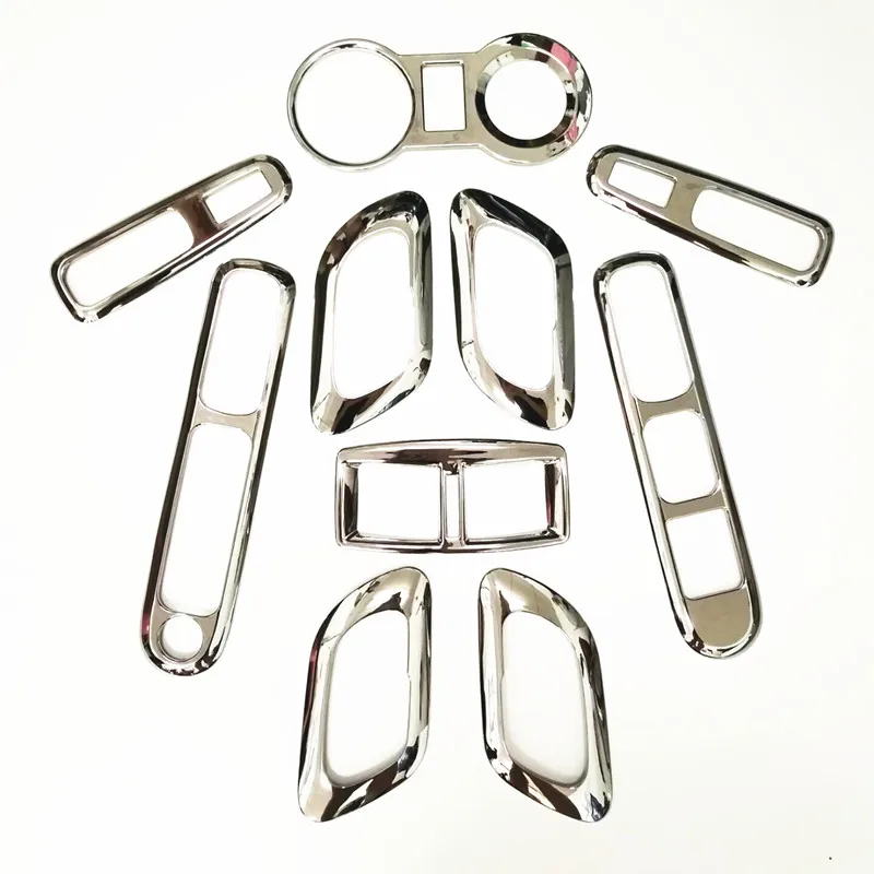 

For Peugeot 3008 2012- 2015 Inner Door Sequins Window Lift handle bowl Air condition vent cover cup Car Accessories 10pc