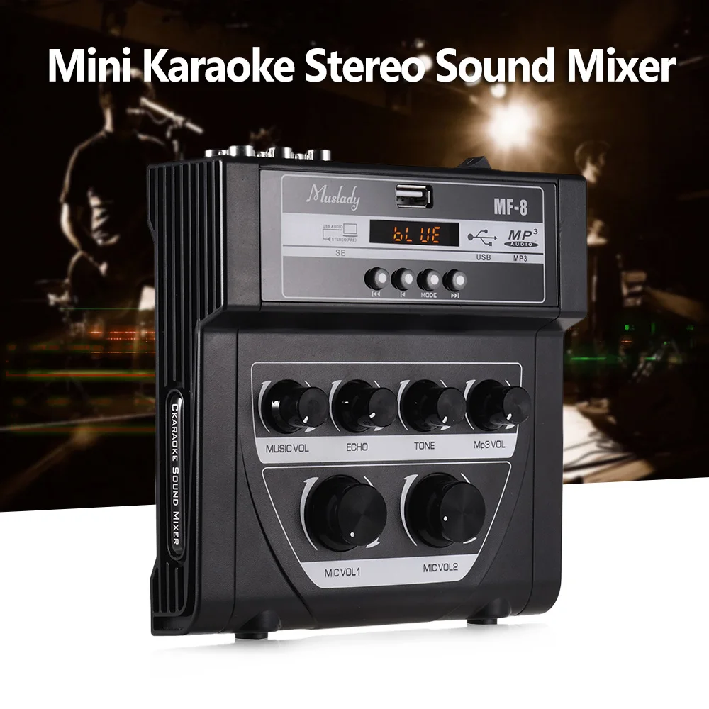 Muslady MF 8 Mini Sound Audio миксер стерео двойные Микрофонные входы для ТВ ПК смартфона
