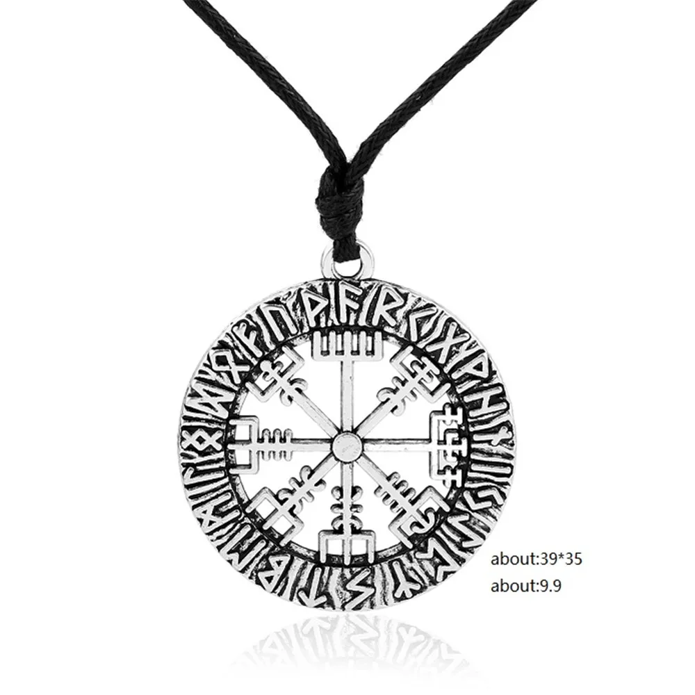 Ожерелье с подвеской LIKGREAT Runes Compass Viking Vegvisir старинное винтажное открытое круглое
