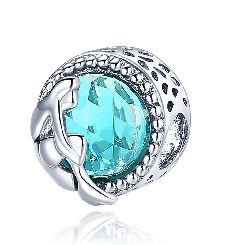 

Sparkling 925 Sterling Silver Beads Mermaid's Missing Round Charm Fit Original Pandora Bracelet Women DIY Jewelry Making Gift