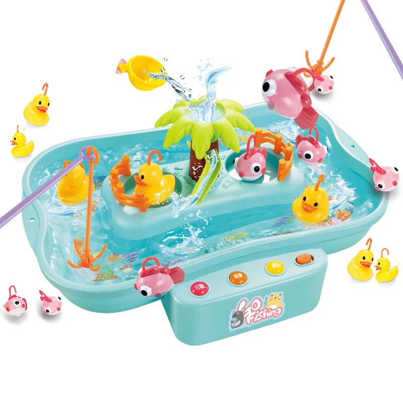 

Fishing For Kids Rotating 19.5*22*32cm Fish Game Plastic Parent-Child Interactive Table Games Hand-Eye Coordination