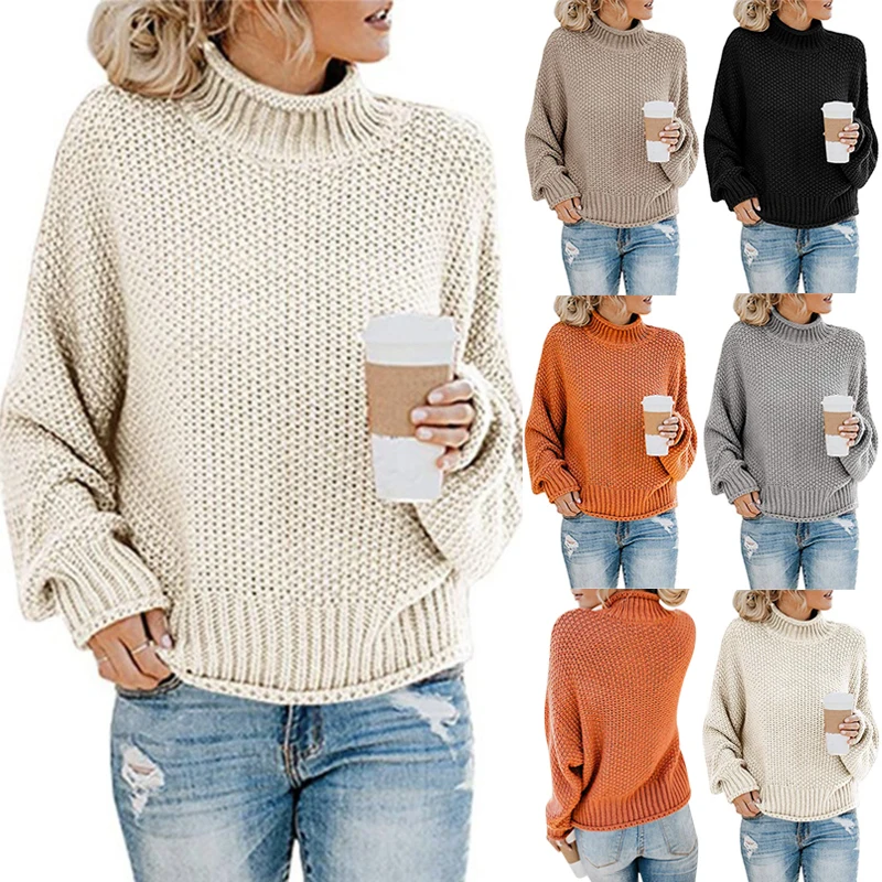 

Женская вязаная водолазка, зимний теплый свитер с завязками, пуловер, пальто TY66