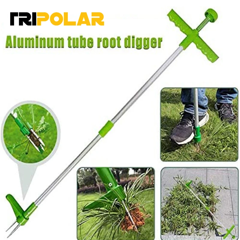 

Claw Weeder Root Remover Outdoor Killer Tool Portable Garden Lawn Long Handled Aluminum Weed Puller Removable With Foot Pedal