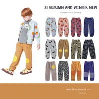 2021 bobo autumn and winter new boys and girls leisure cartoon sports and cashmere guard childrens pants