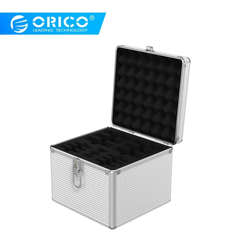 

ORICO Aluminum 15 Bay Hard Drive Box Protection Security with Locking Storage For 2.5 3.5 inch HDD M.2 SSD