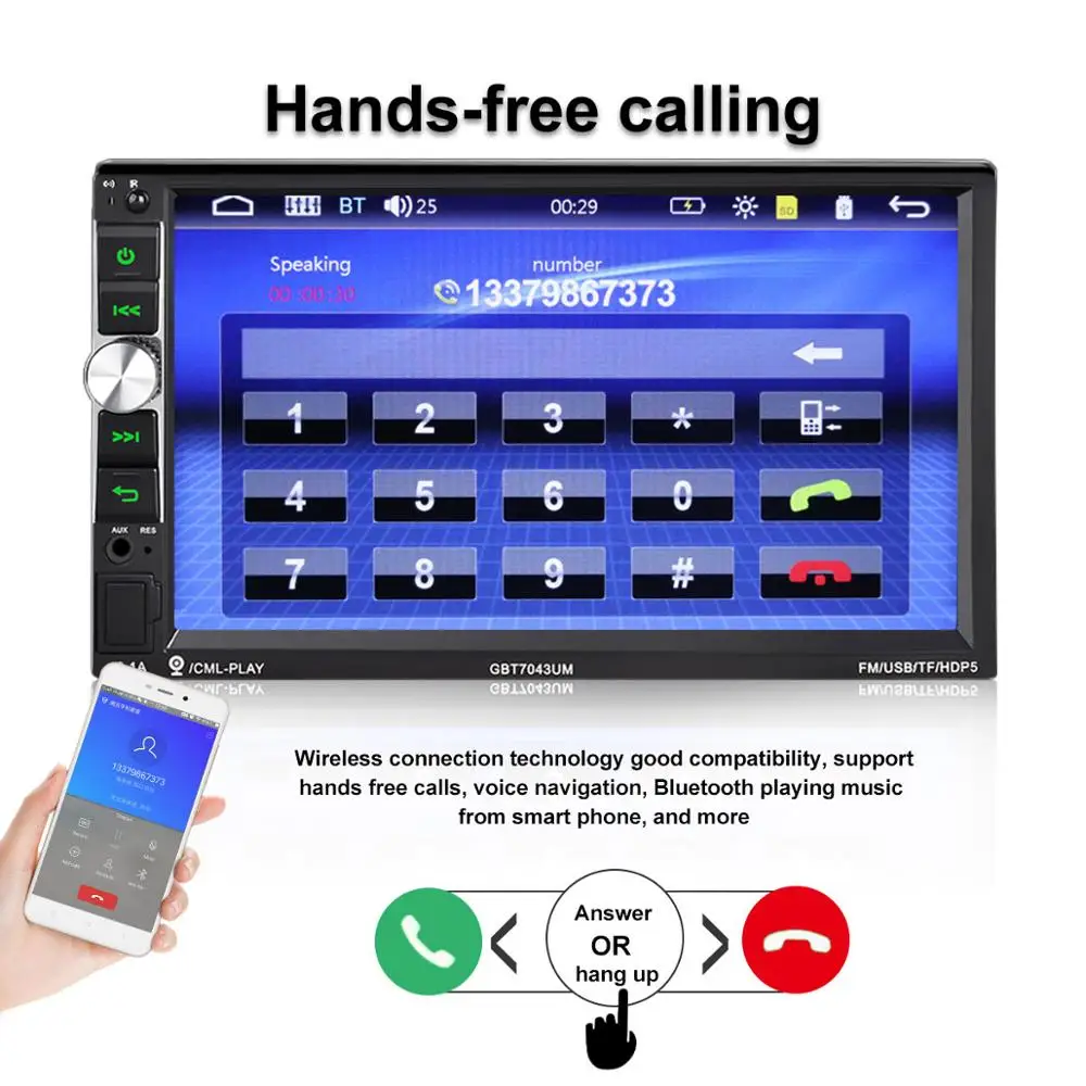 Авторадио 2 din 7 &quotсенсорный экран автомобильный стерео мультимидиа carro mp5 плеер