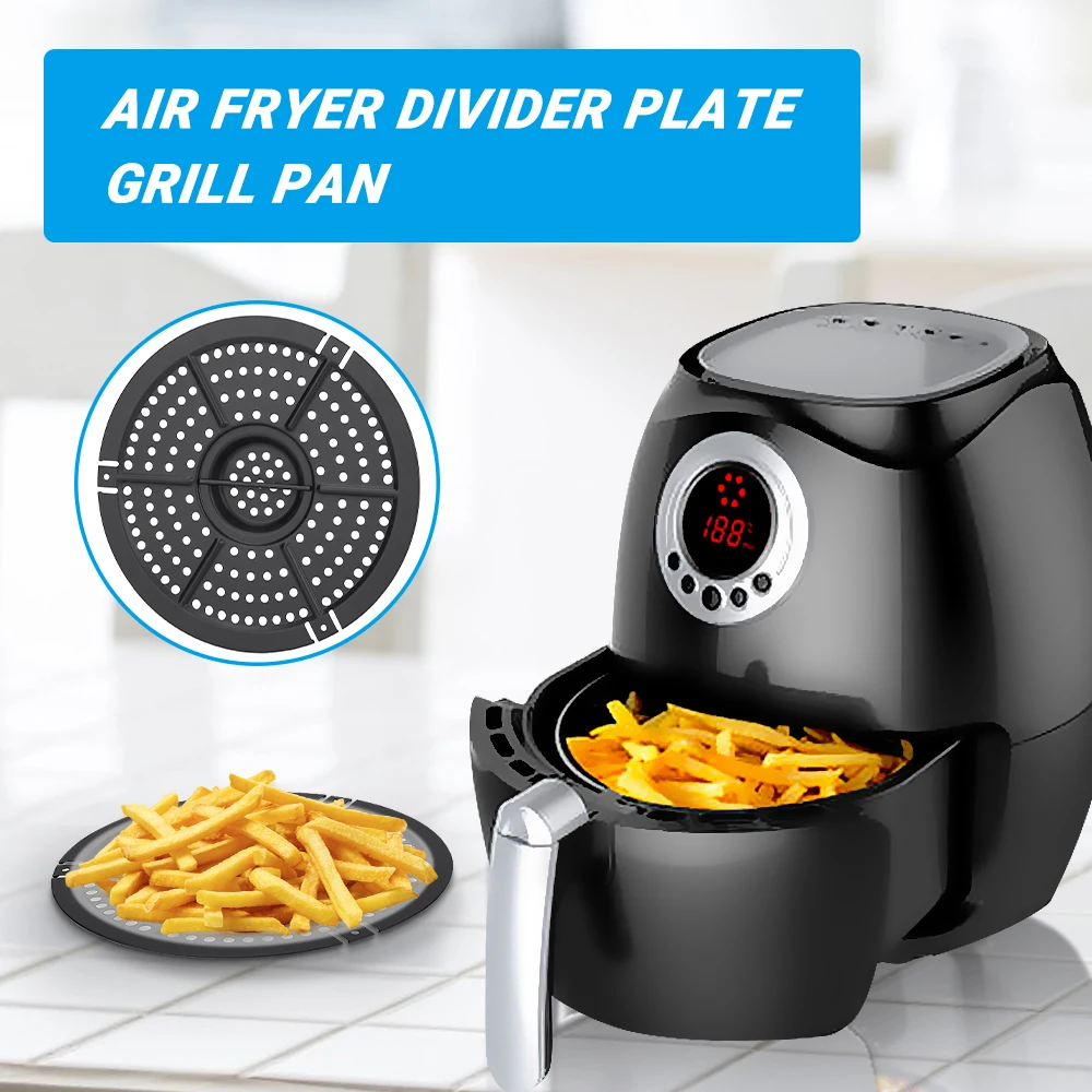 

Air Fryer Replacement Grill Pan Crisper Plate Power Dash Chefman 2QT/3L Air Fryers with 50 PCS Blotting Paper Air Fryer Plate