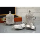 Оригинальный дизайн ручной работы, турецкий греческий арабский кофейный эспрессо, набор для 2 сервисов, чашки, блюдца, крышки, поднос, радость, конфеты, блюдо, подарок