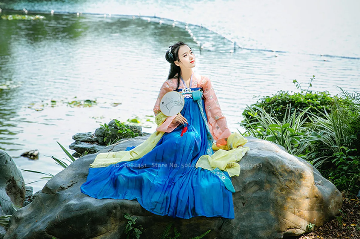 Chinese Traditional Hanfu Ancient Tang Dynasty Suit Women Princess Fairy Cosplay Costumes Tea Party Dress Robes Festival Outfits |