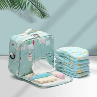 baby diaper bags maternity bag disposable reusable fashion prints wet dry diaper bag double handle portable diaper bag large