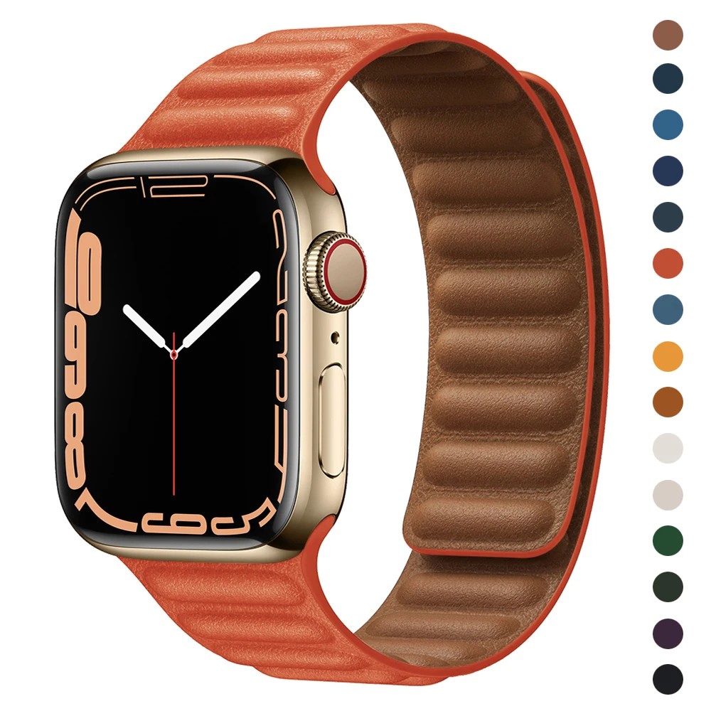 

Кожаная Петля для Apple Watch Series 7 41 мм 45 мм 6 5 4 3 SE 44 мм 42 мм 40 мм 38 мм чехол