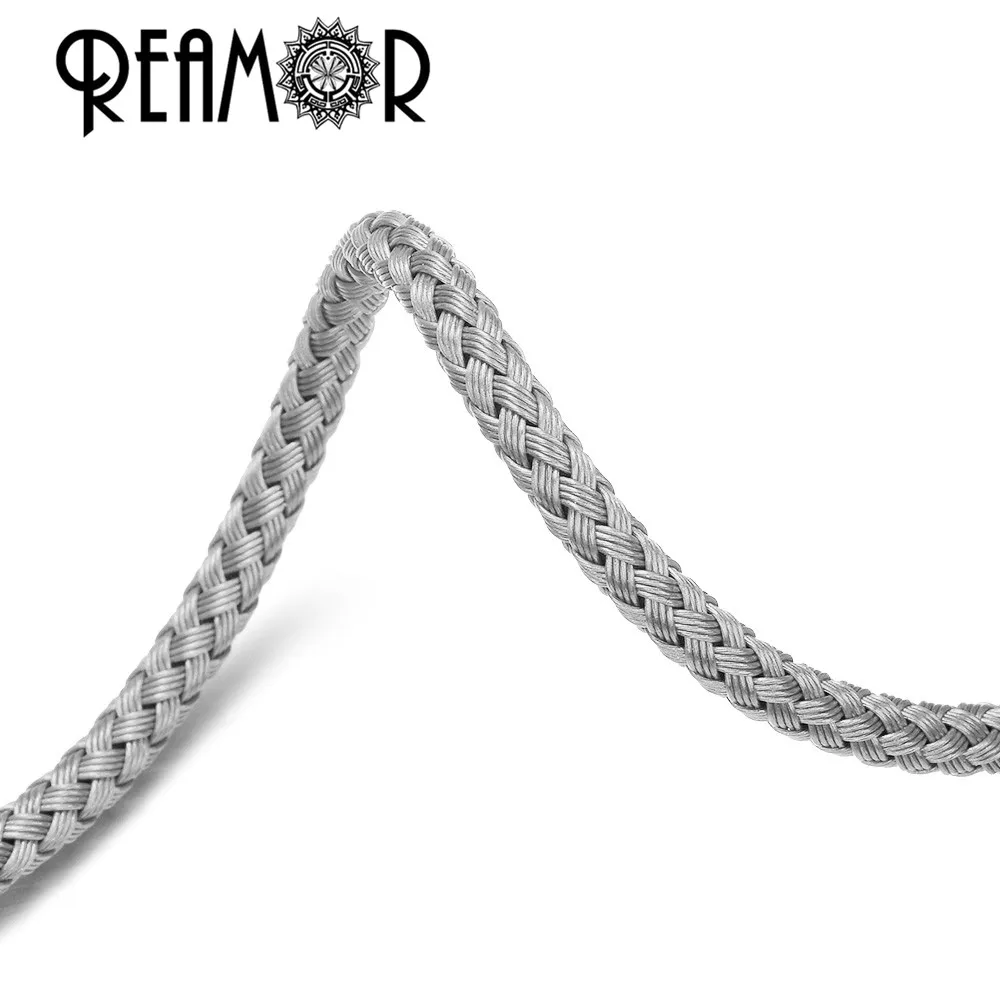 REAMOR, сделай сам, нержавеющая сталь, черный, золотой, серебряный, стальной трос, ювелирные изделия, 4 мм/5 мм, плетеные кожаные шнуры для изготовления браслетов - Цвет: Silver