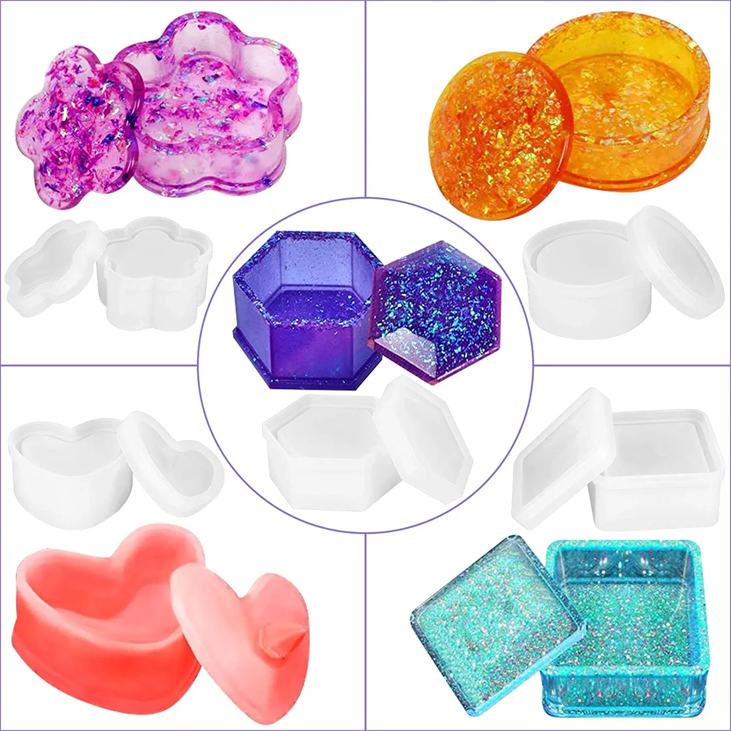 Силиконовая форма из смолы коробка для литья ювелирных изделий сделай сам