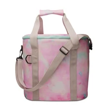 Retail Tie-dye Pink Cooler Bag Big Size Monogram Lunch Backpack  DOM1131855 Food Carrier with Zipper and Belt for Camping