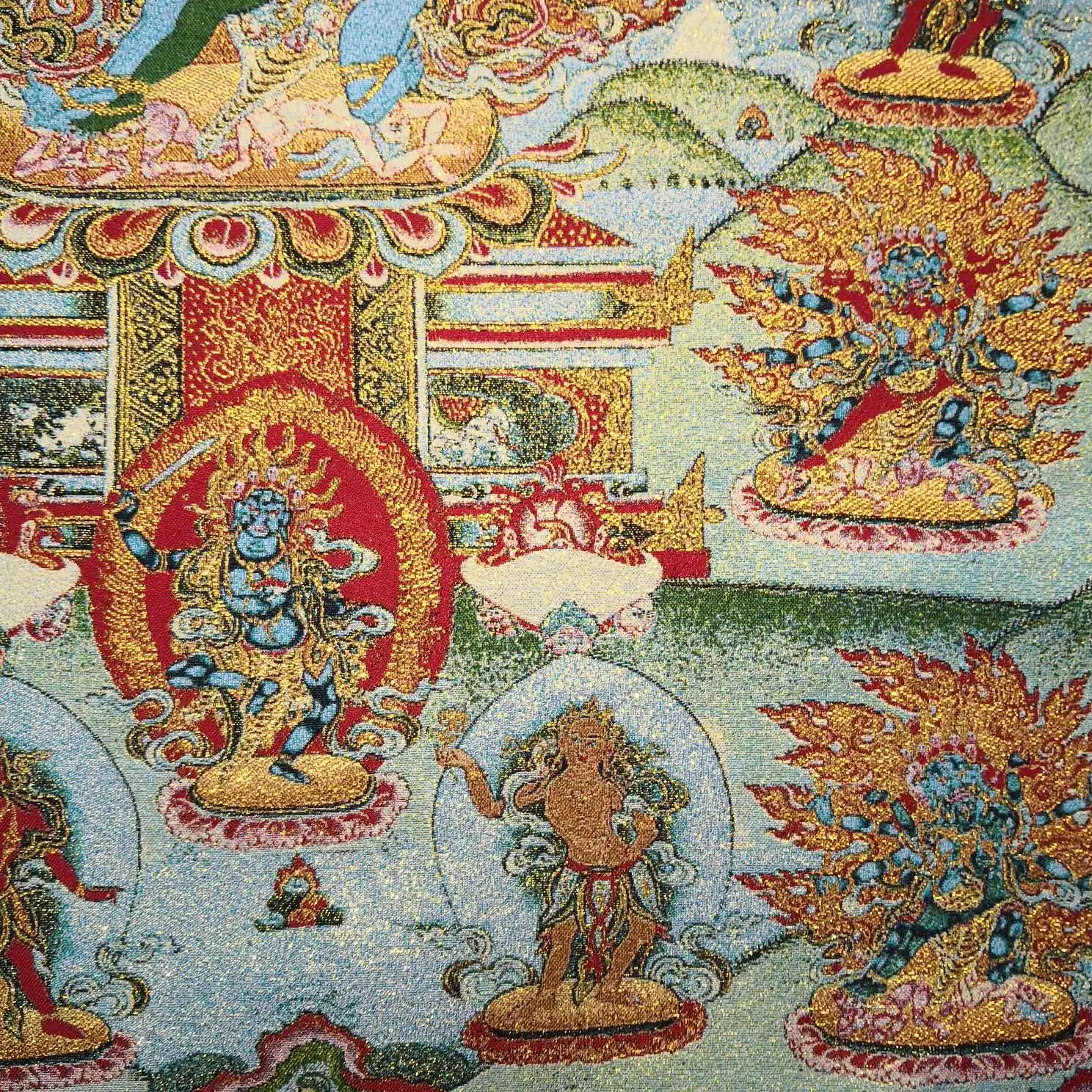 

36 Inch Tibet Silk Embroidery Big Black Sky King Kong Tangka Thangka Painting Mural