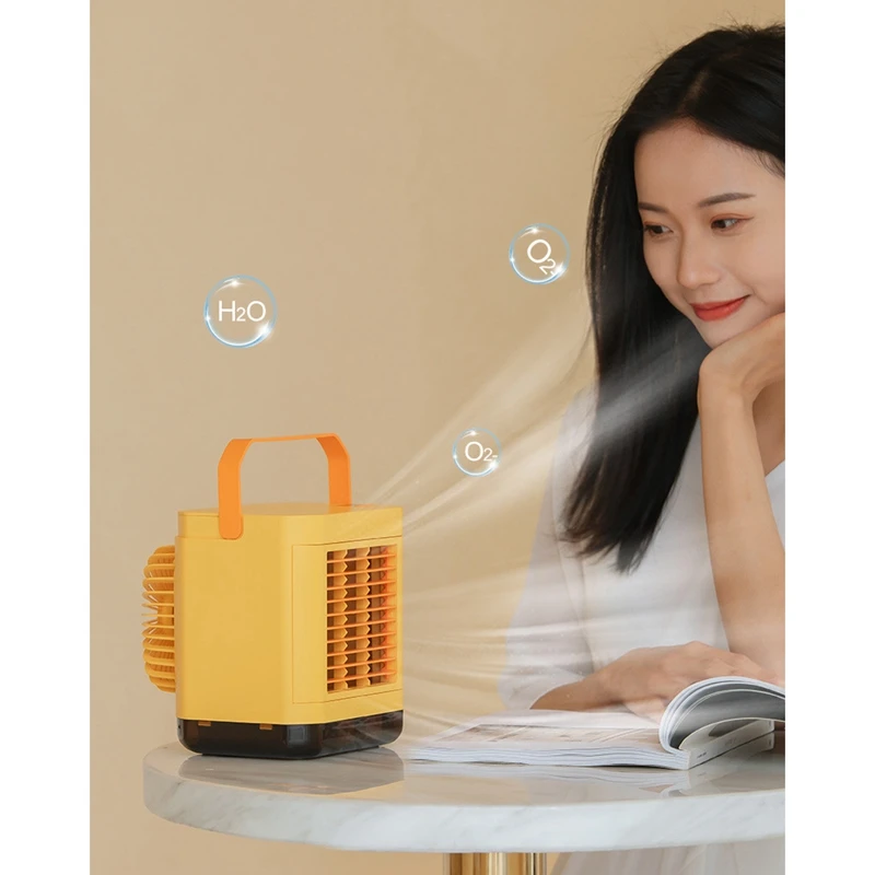 

Air Cooler Fan Mini Desktop Air Conditioner with Night Light Office USB Water Cooling Fan Bedroom Humidifier