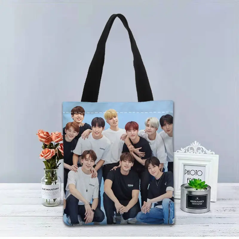 

New Custom Seventeen printed Handbag canvas tote bags shopping travel Casual Useful Shoulder Bag women bag