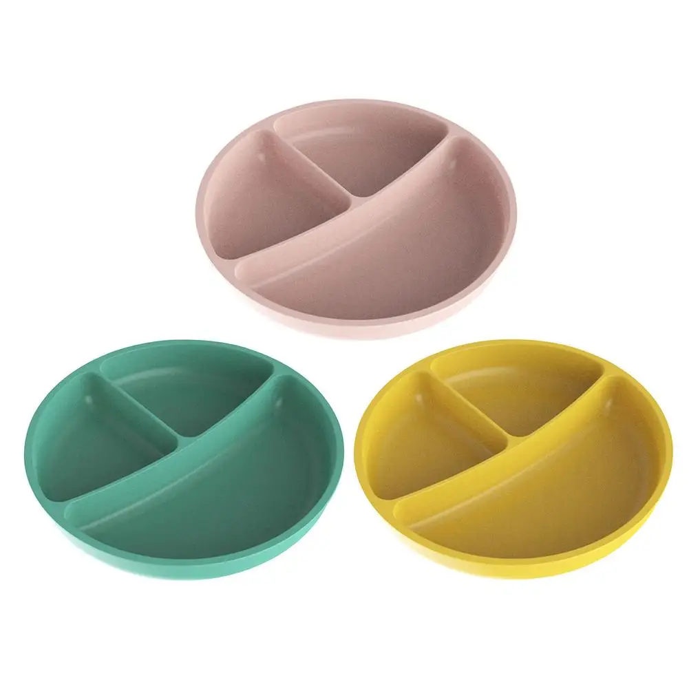 

Baby Dishes Silicone Suction Plate Simple Children Feeding Plate Strong Suction Baby Food Feeding Bowl With Cap For Children