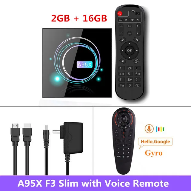2G16G G30S Gyro Android 9,0 Smart tv Box A95X F3 тонкий 4 Гб 64 Гб Amlogic S905X3 4K медиа-проигрыватель Google 100M 2,4G& 5,0G двойной Wifi BT 4,1 телеприставка - Цвет: 2G16G G30S Gyro