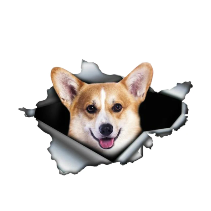 Металлическая забавная Автомобильная наклейка Dawasaru Corgi водонепроницаемая для