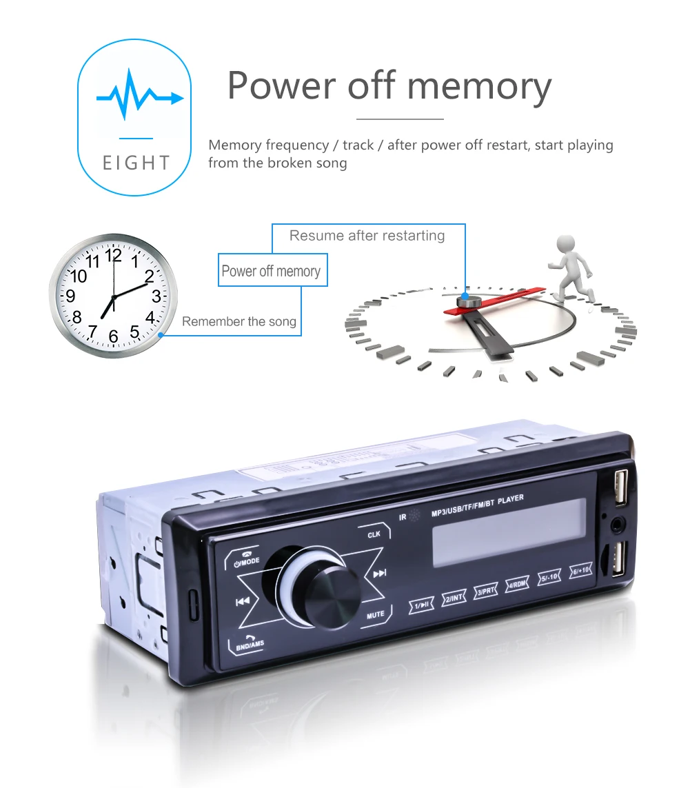 Автомагнитола с Bluetooth 12 В 1 Din стерео MP3 плеер 7 цветов светильник сенсорные клавиши