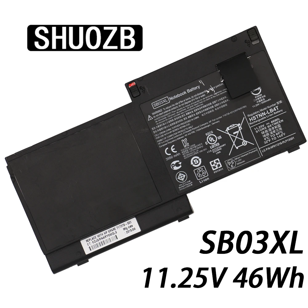 SHUOZB SB03XL Laptop Battery For HP EliteBook 820 720 725 G1 G2 HSTNN-IB4T HSTNN-l13C HSTNN-LB4T SB03046XL 717378-001 E7U25AA | Компьютеры