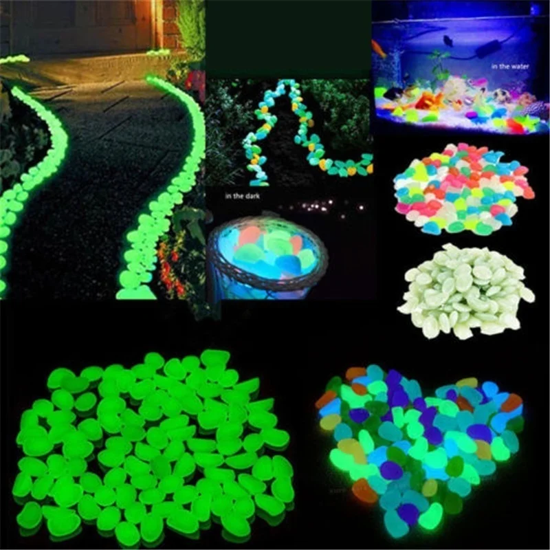 Glow In The Dark Pebbles Stones Decorative for Walkways Luminous Aquarium Path Patio Home Garden Decoration | Дом и сад