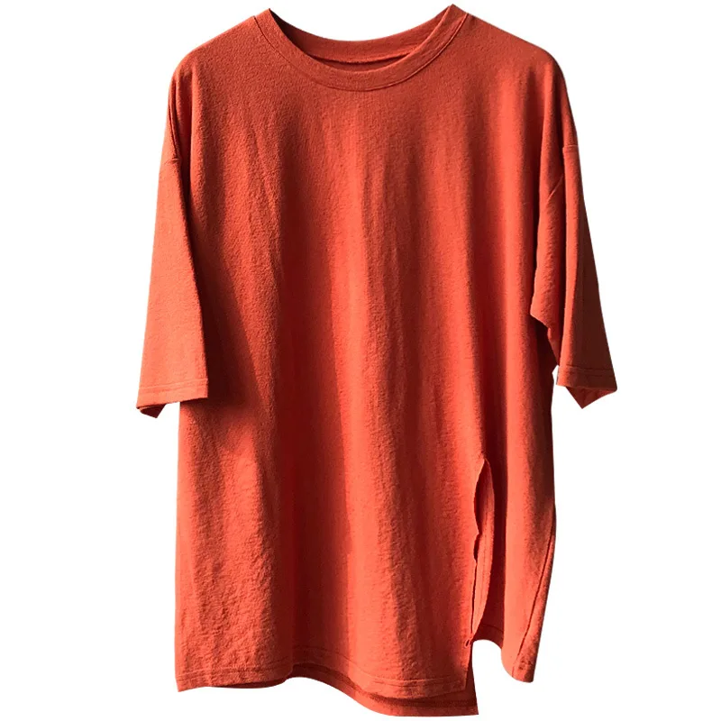 

Women T shirt irregular split Loose female Short Sleeve Tops 567#