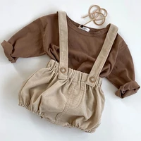 autumn baby girls boys clothing sets long sleeve cotton t shirt jumpsuit overall toddler baby girls boys clothes suit