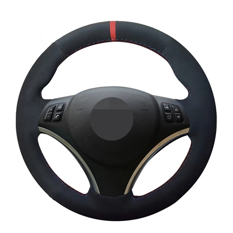 

Black Suede Hand-Stitched Comfortable Soft Car Steering Wheel Cover For BMW E90 E91 E92 E93 E87 E81 E82 E88 X1 E84 Accessories