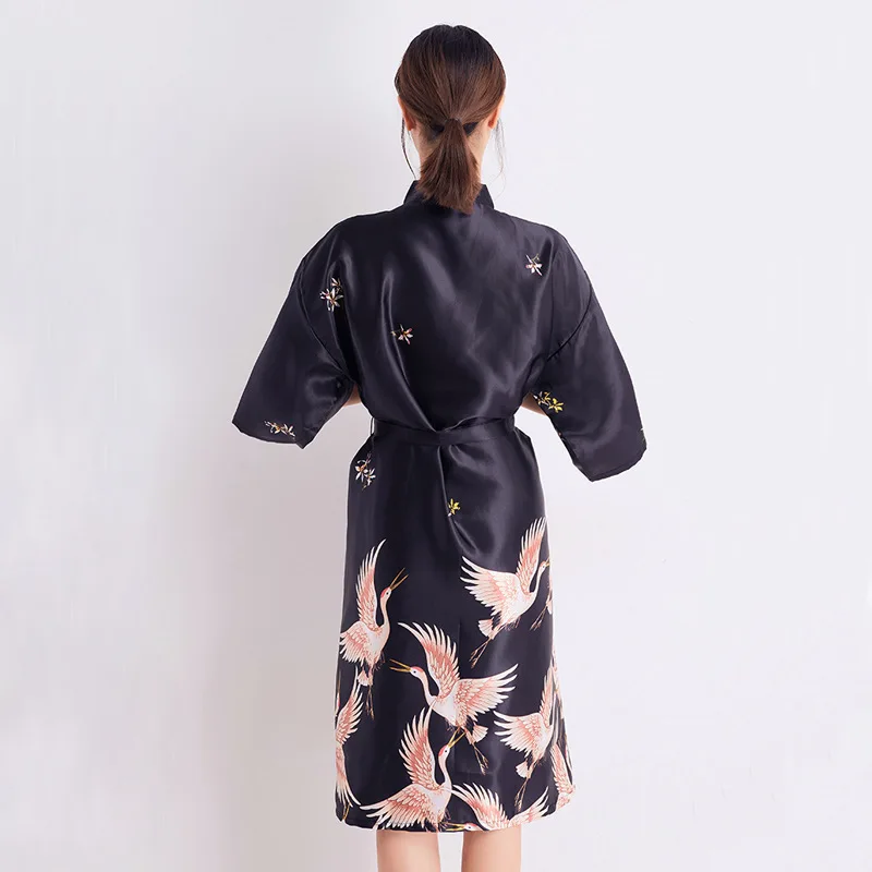 Ночная рубашка #0932 кимоно халат женское пикантное с поясом кардиган длинный