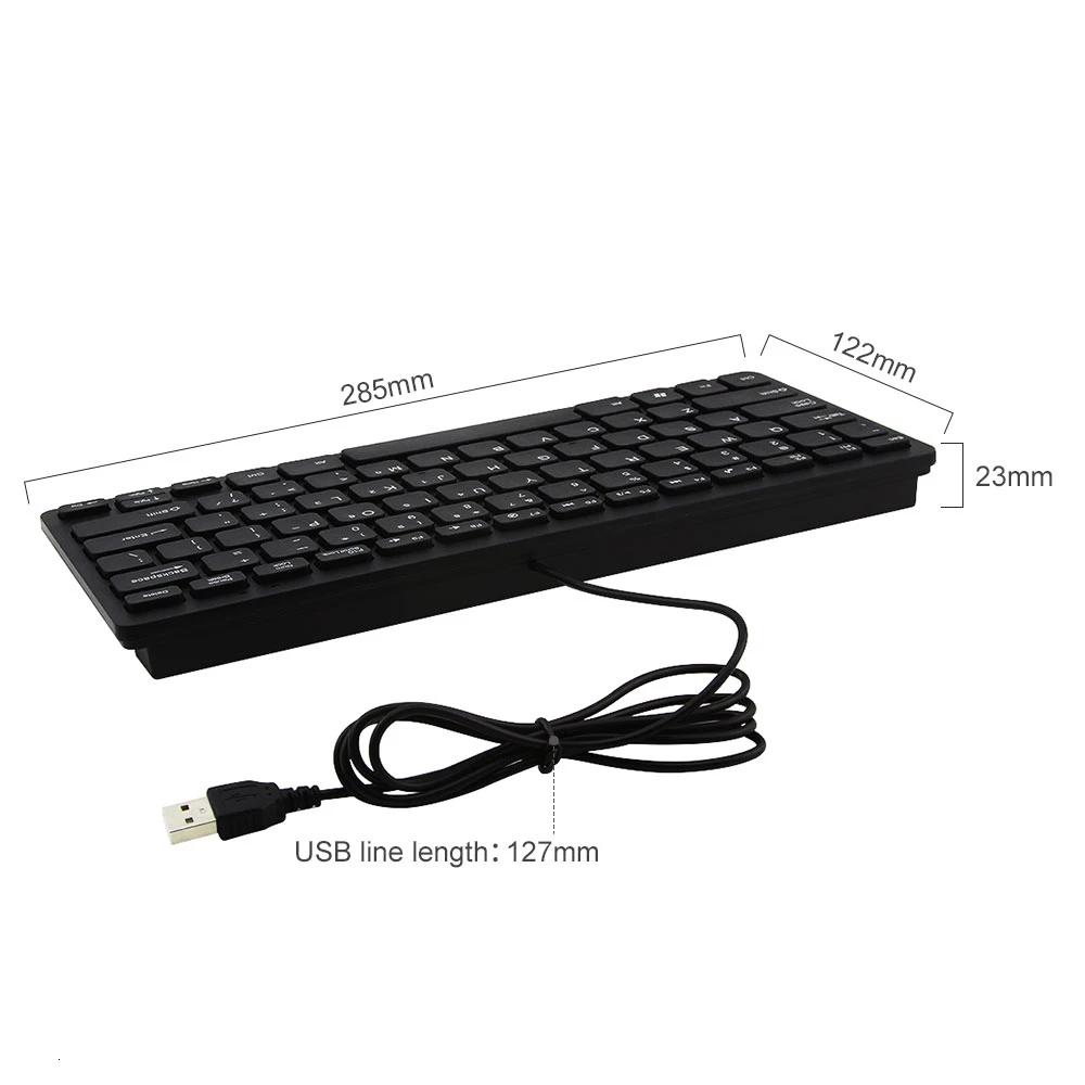 Ультратонкая USB Проводная клавиатура CHYI бесшумная портативная эргономичная