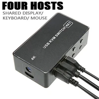 new arrival mouse keyboard switching adapter portable 4 ports 4k hdmi compatible usb kvm switcher with power cables