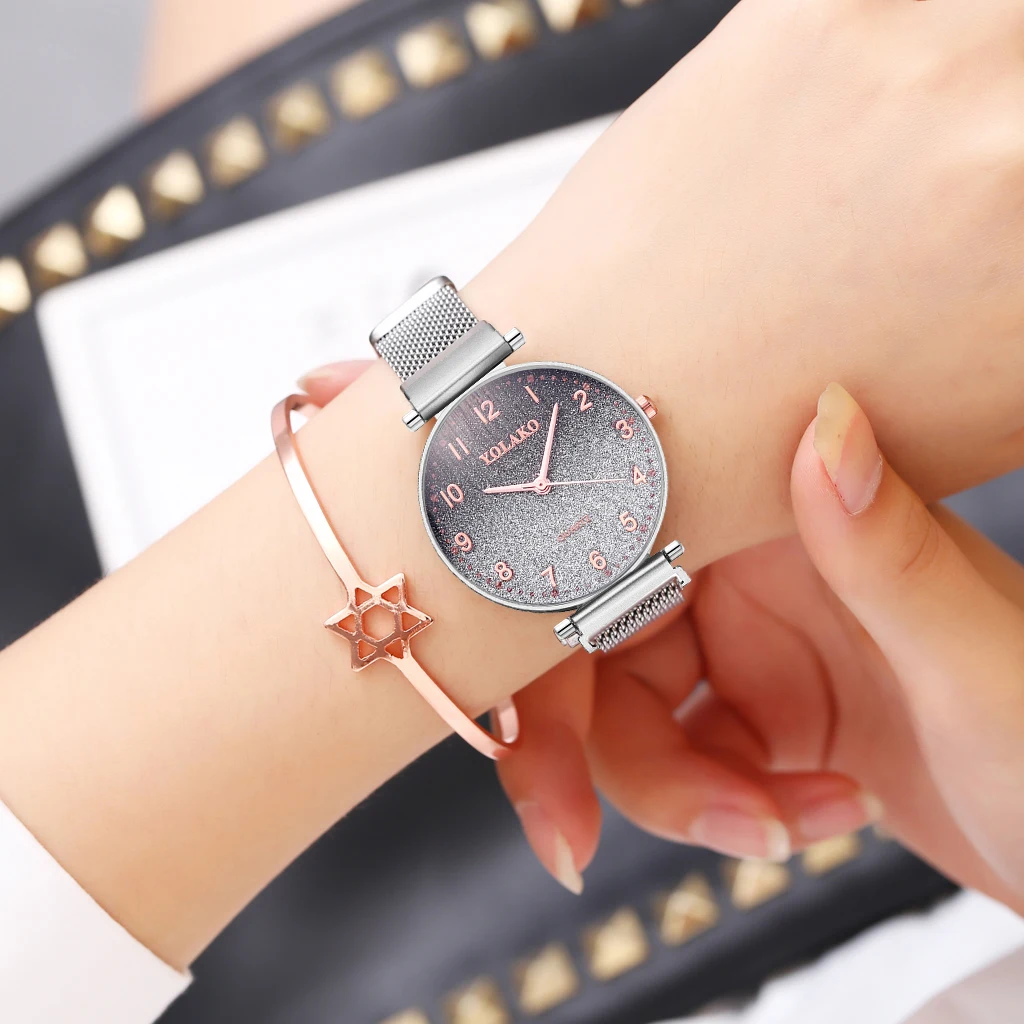 Часы наручные женские кварцевые из нержавеющей стали роскошные градиентные с