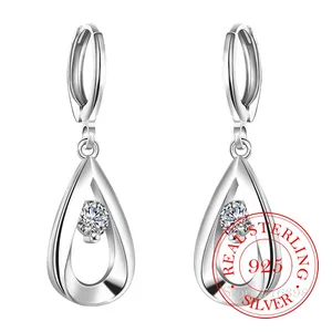 Женские длинные висячие серьги, корейские Винтажные висячие серьги из стерлингового серебра 925 пробы с каплями воды, свадебные украшения для помолвки, 2020