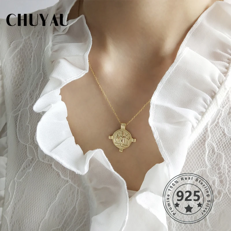 Женское винтажное ожерелье Chuyau подвеска из стерлингового серебра 925 пробы с